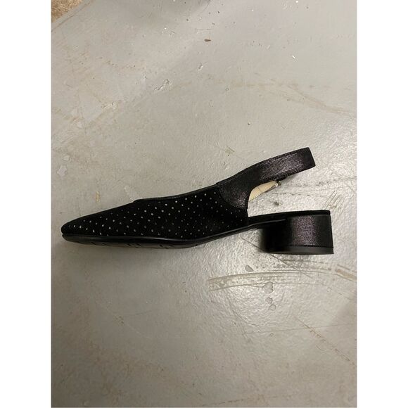 Amalfi by Rangoni NWOT Black Perforated Slingback Block Heels, Size 9.5, MP $165 - Picture 1 of 16